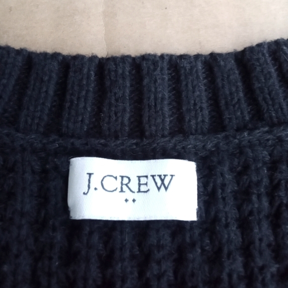 Women's J. Crew Ribbed Black V Neck Sweater Puff Sleeves Size Small - Picture 5 of 12